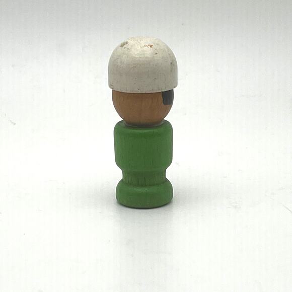 Rare Vintage 1959 Fisher-Price Little People Boy with Glasses All Wood - Picture 4 of 7